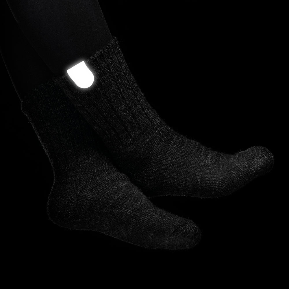 wool reflective socks BLACK