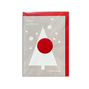 Xmas card with reflective badge