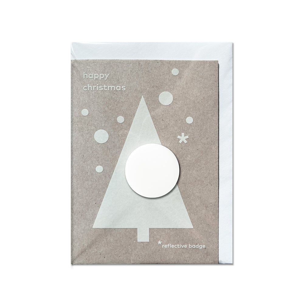 Xmas card with reflective badge